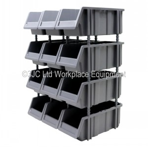 Stakabin Freestanding Plastic Parts Bins Set 2